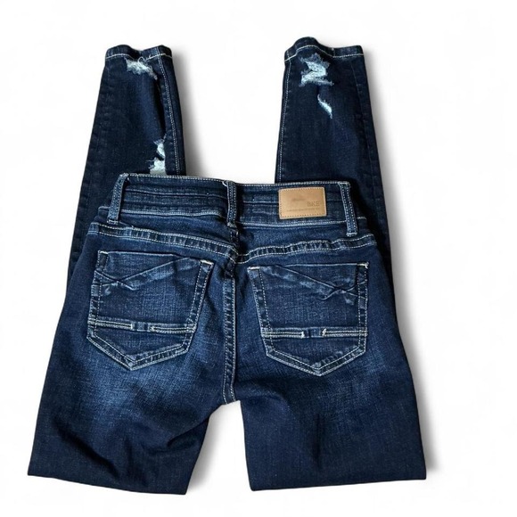 Y2K BKE Stella Low Rise Ankle Skinny Jeans Dark Wash Distressed 24 ABK4141A - Picture 3 of 8